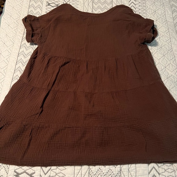 Women’s promesa blouse top small brown with pockets - Picture 2 of 7